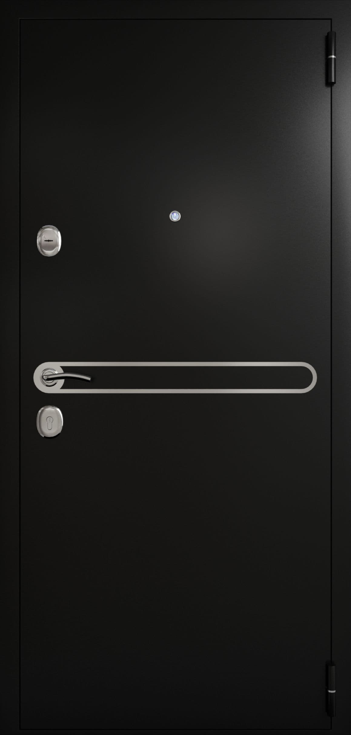 Металлическая дверь «Мега Турин». Вид внутренней отделки  Вид внешней отделки: Букле черный Cтандартный наличник