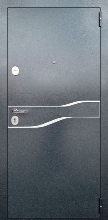 Металлическая дверь «Мега-new Калипсо». Вид внутренней отделки  Вид внешней отделки: Черный букле Cтандартный наличник