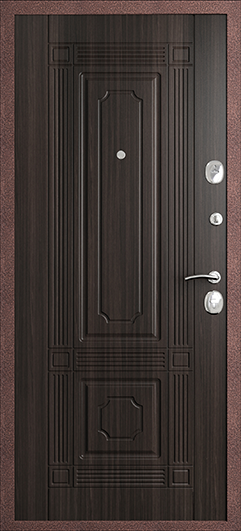 Металлическая дверь «Комфорт». Вид внутренней отделки ПВХ Венге Вид внешней отделки: Антик медный Cтандартный наличник