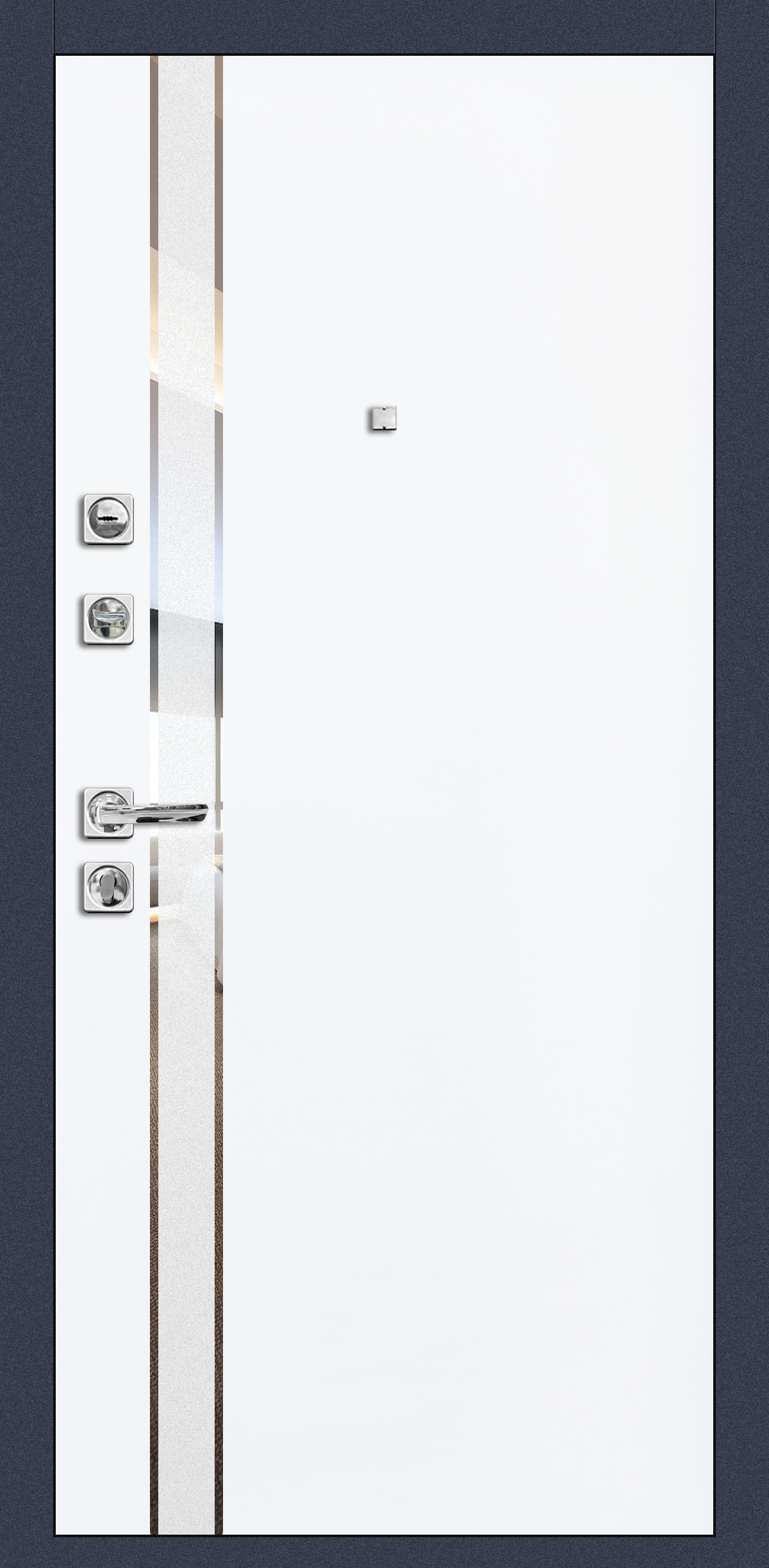 Металлическая дверь «Стоун 1». Вид внутренней отделки белая гладкая Вид внешней отделки: Гранит Лава Оникс Cтандартный наличник