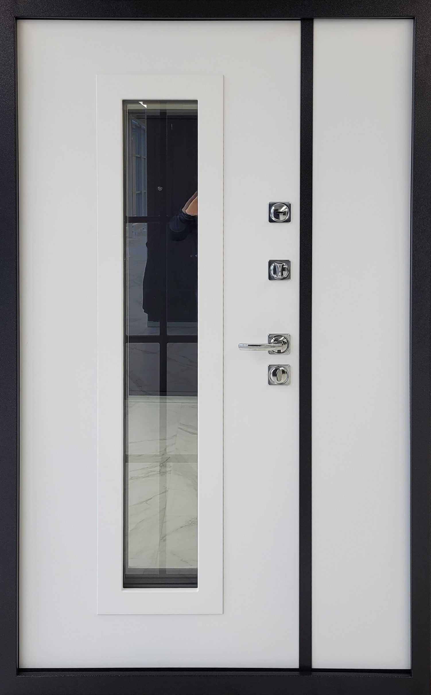 Металлическая дверь « Бристоль 2Д». Вид внутренней отделки RAL 9003 Cтандартный наличник
