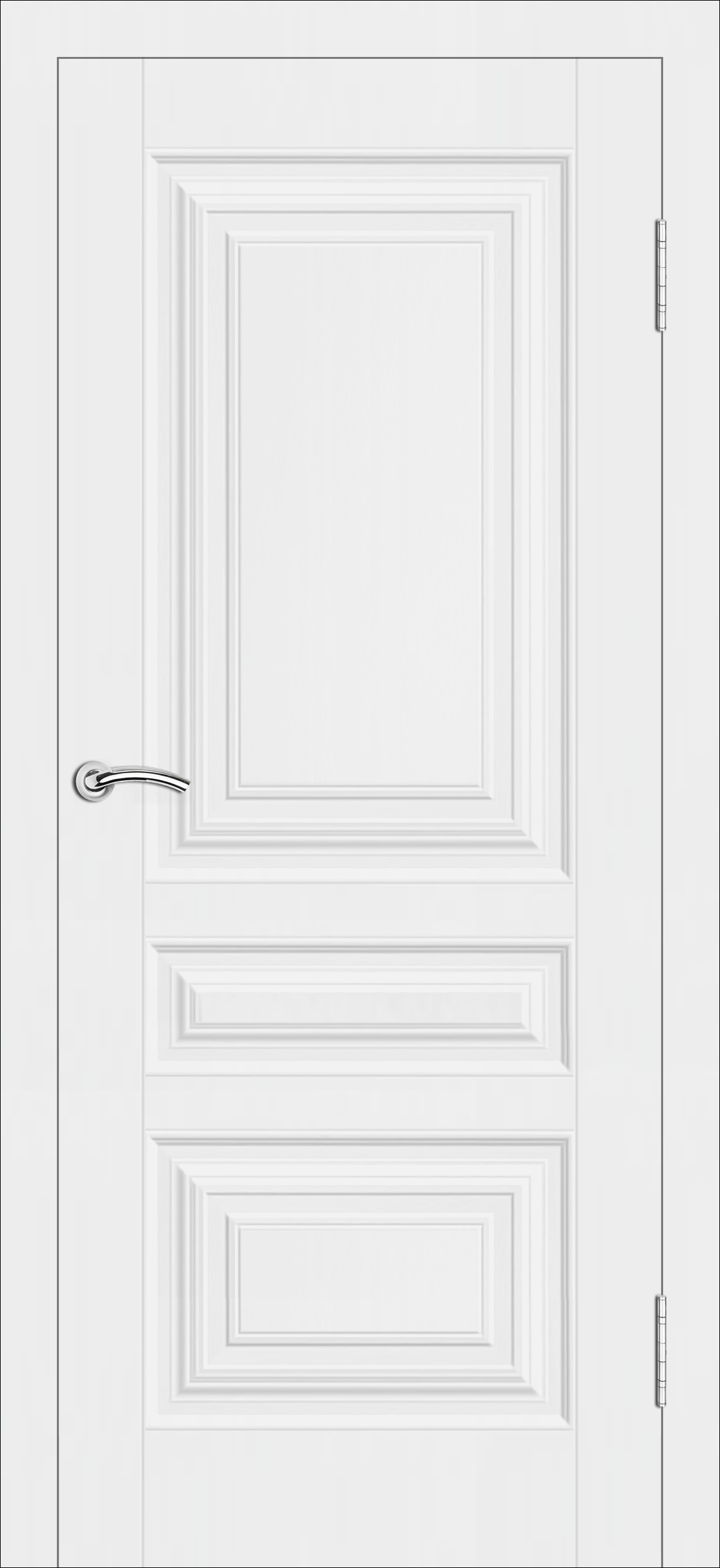 Межкомнатная дверь «Терри». Вид отделки Белая эмаль Cтандартный наличник