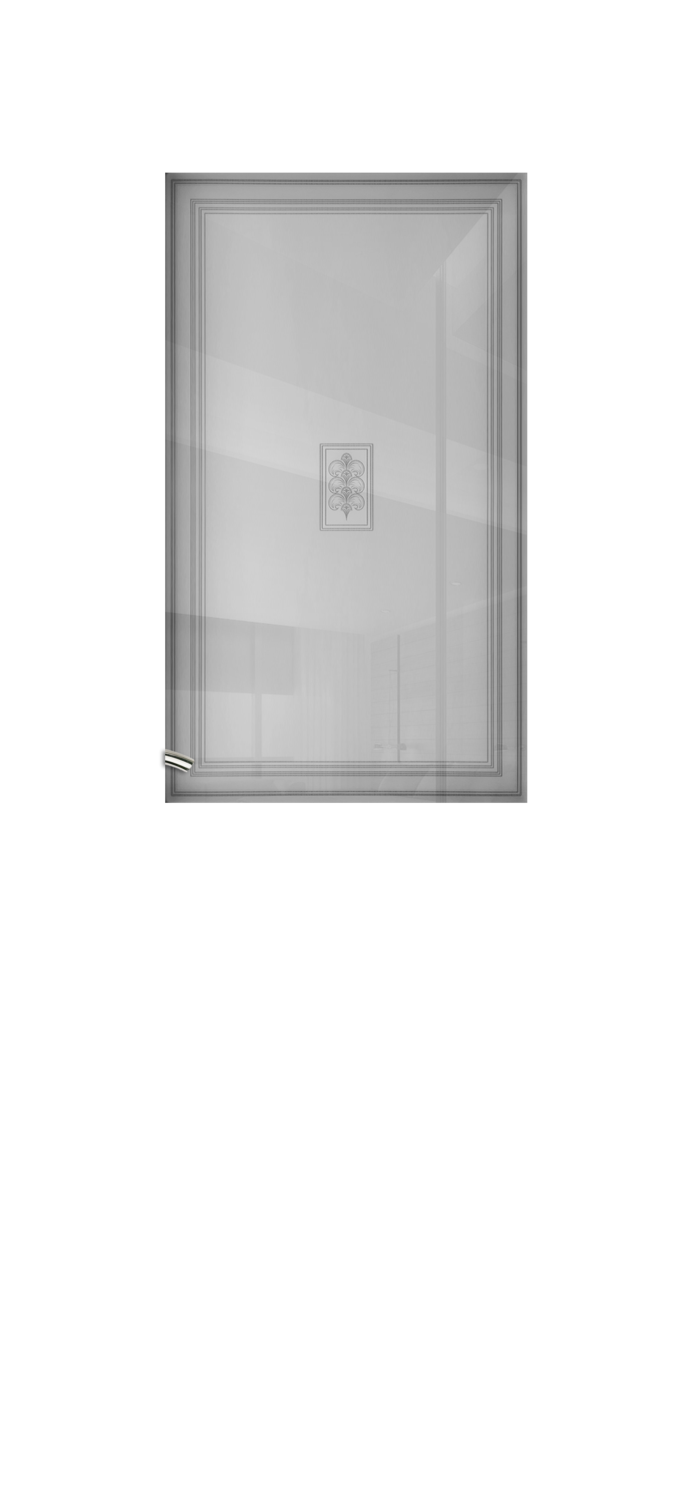 Межкомнатная дверь «Vision 5». Вид отделки Белая эмаль Остекление:  Cтандартный наличник