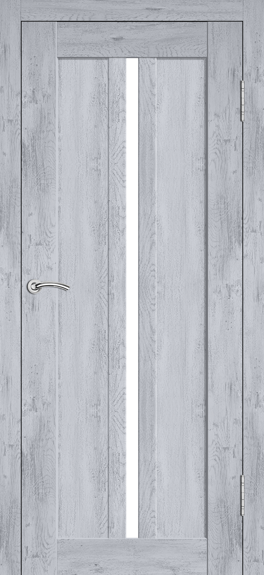 Межкомнатная дверь «Сириус». Вид отделки Дуб белый Cтандартный наличник