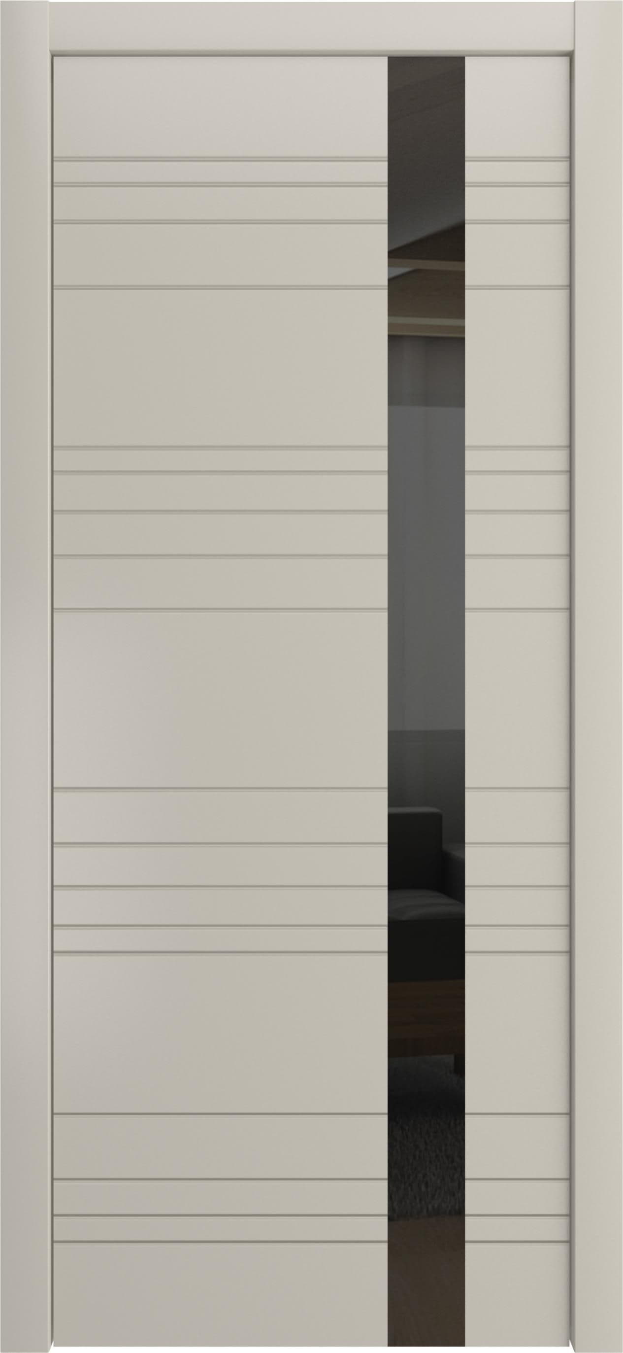 Межкомнатная дверь «Корсо» Лайн-Дор. Вид отделки Белая эмаль Остекление: Черный лак Cтандартный наличник