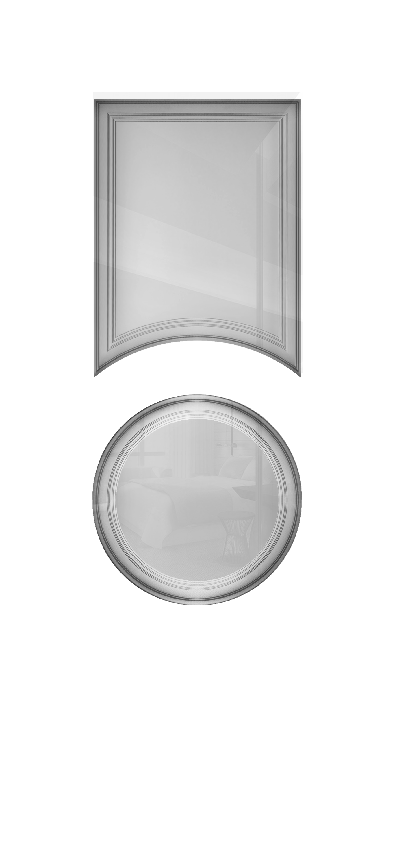 Межкомнатная дверь «Vision 8». Вид отделки Белая эмаль Остекление:  Cтандартный наличник