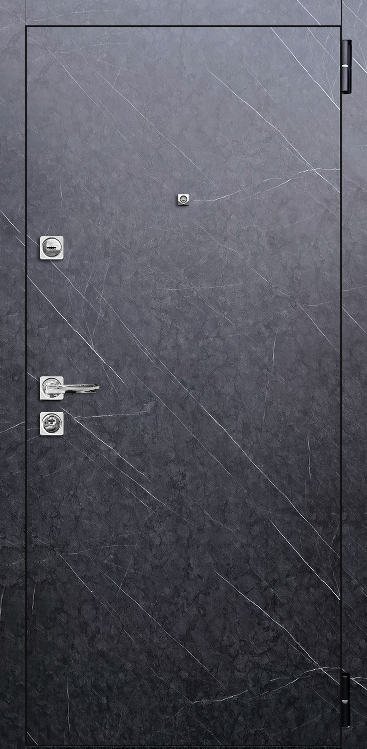 Металлическая дверь «Стоун 1». Вид внутренней отделки  Вид внешней отделки: Гранит Лава Оникс Cтандартный наличник