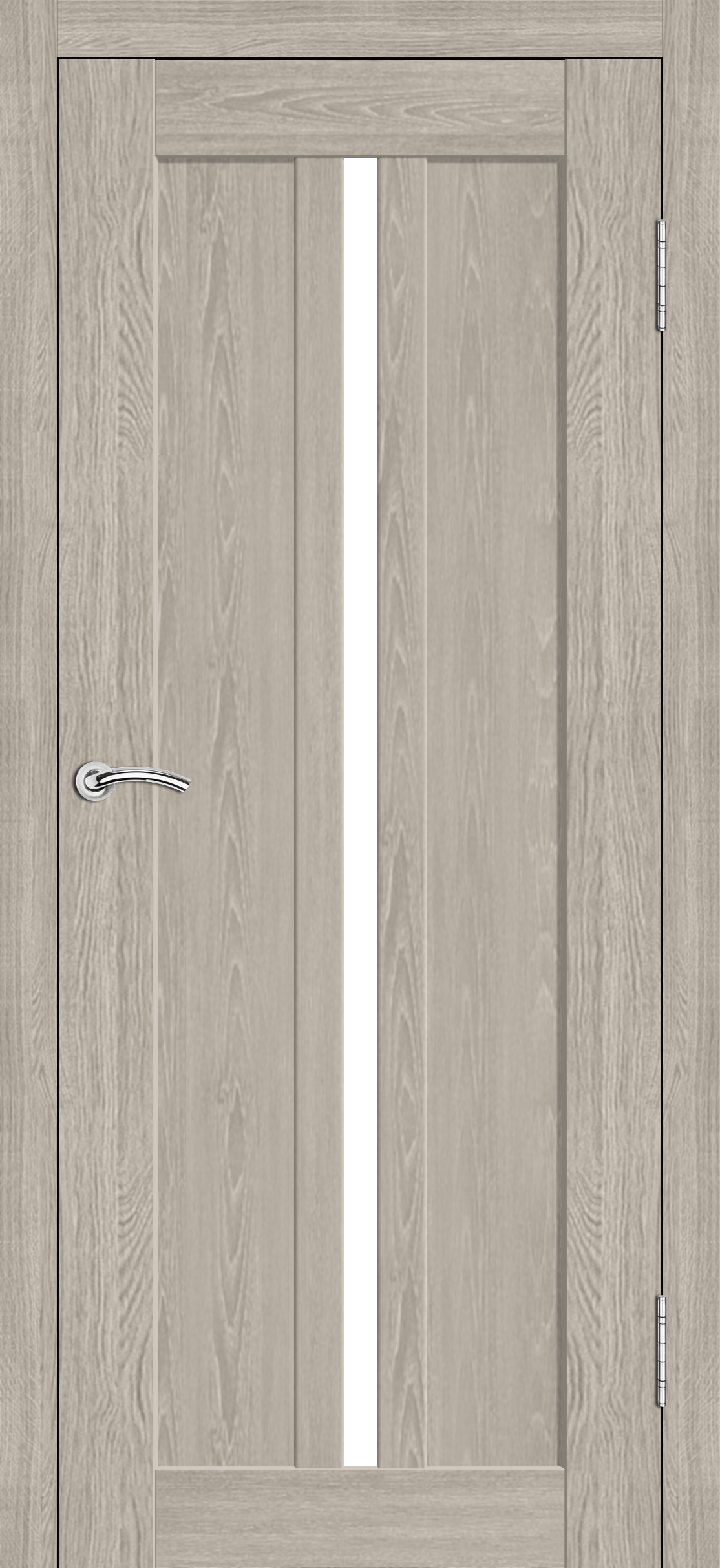 Межкомнатная дверь «Сириус». Вид отделки Дуб белый Cтандартный наличник