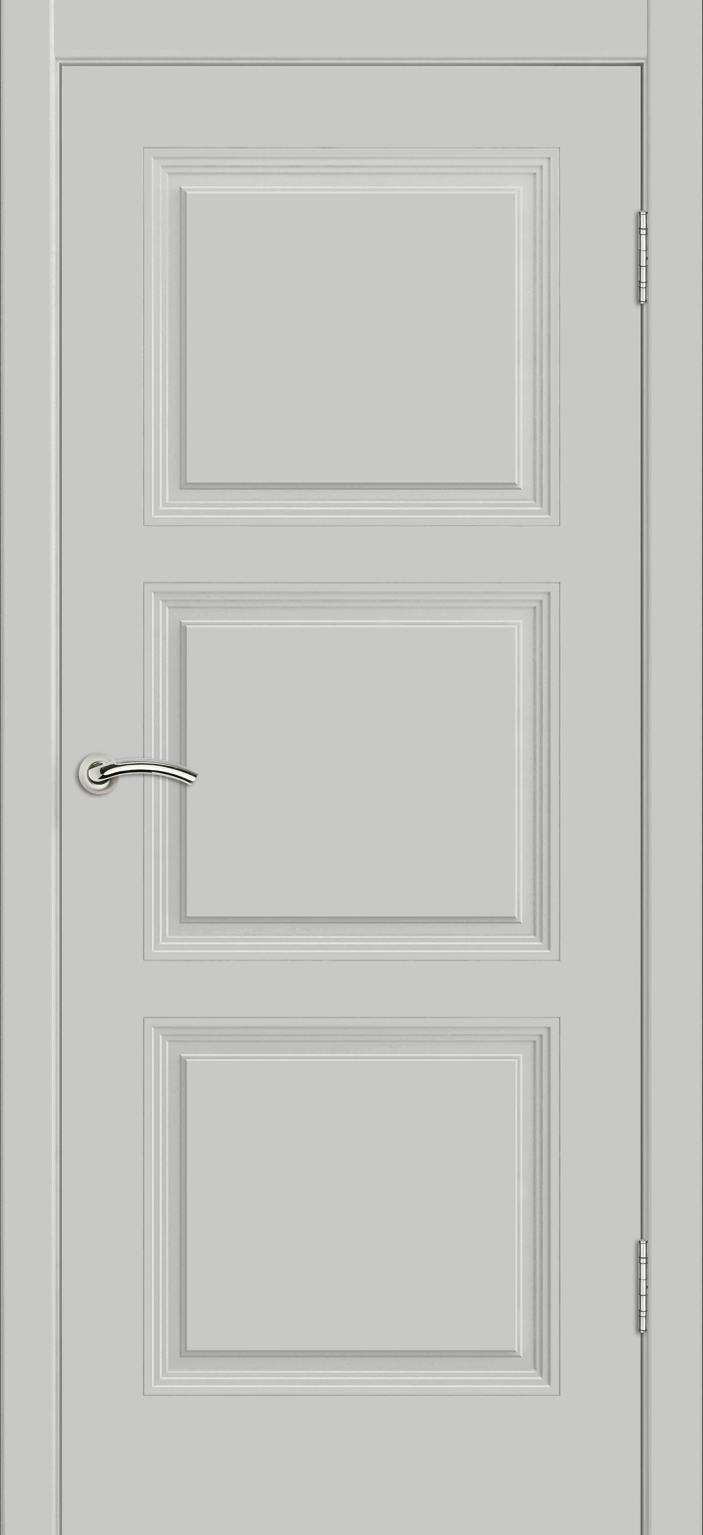 Межкомнатная дверь «Vision 3». Вид отделки Белая эмаль Cтандартный наличник