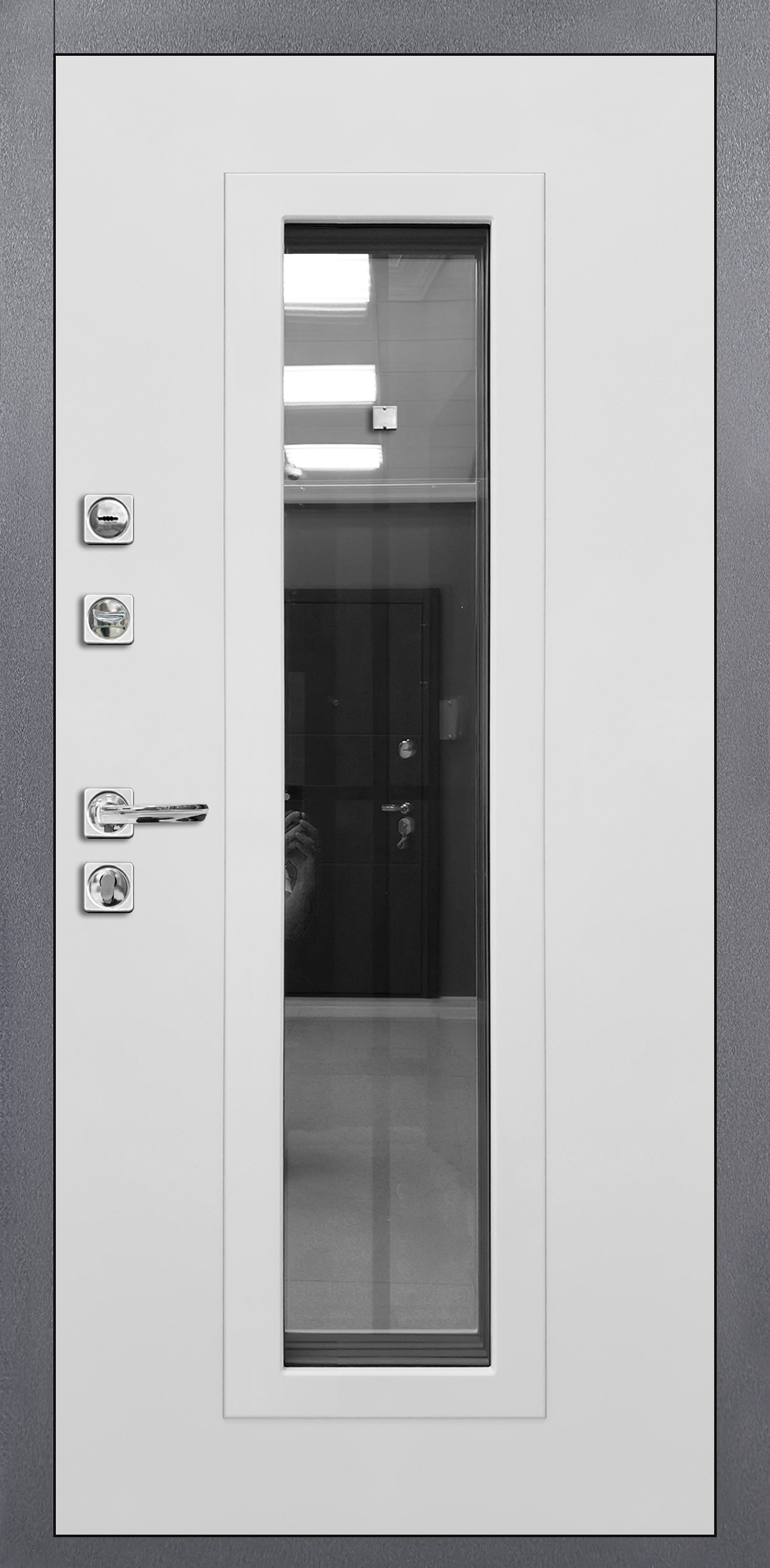 Металлическая дверь «Бристоль». Вид внутренней отделки RAL 9003 Cтандартный наличник