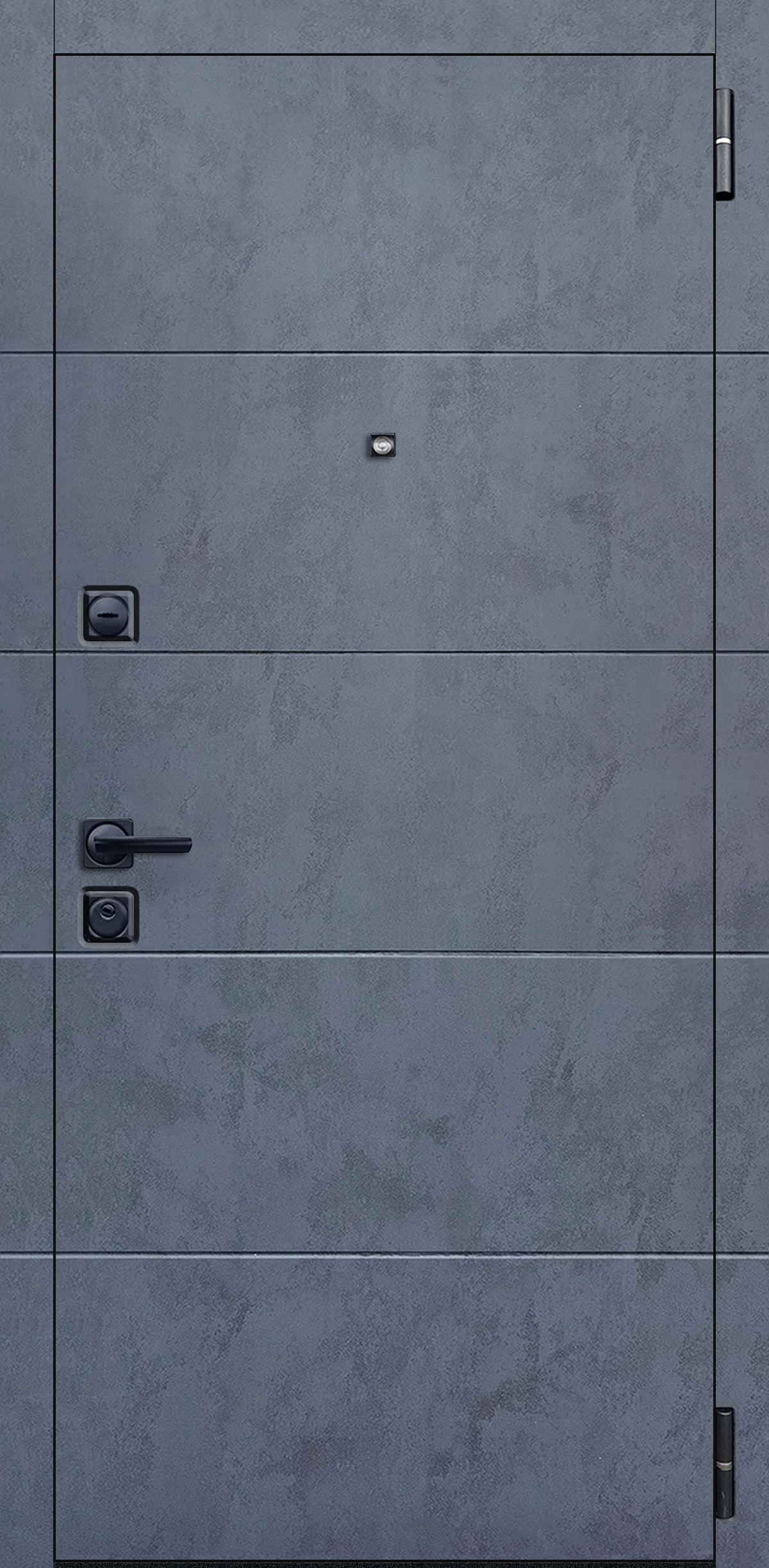 Металлическая дверь «Сканди». Вид внутренней отделки  Вид внешней отделки: бетон графит Cтандартный наличник