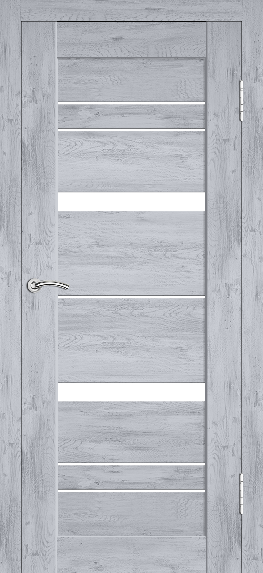 Межкомнатная дверь «Монтана». Вид отделки  Cтандартный наличник